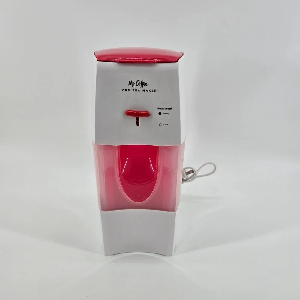 Mr. Coffee Iced Tea Maker TM75RS Brew Strength Selector White Red 3 Quart